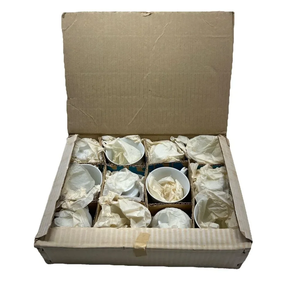 LOT OF 12 - Allegro Fine China Of Japan Green‎ White Gold Trim Tea Cups